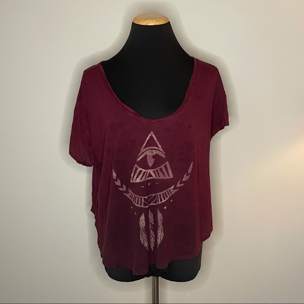 Burgundy Hollister Crop Top